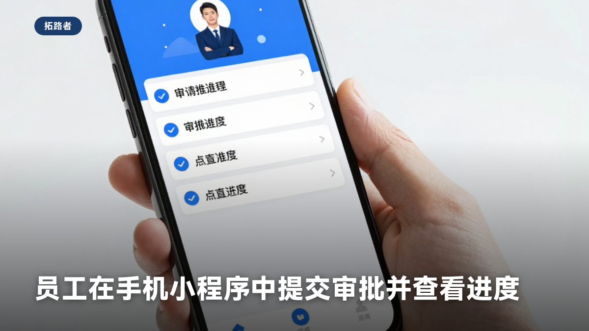 员工在手机小程序中提交审批并查看进度
